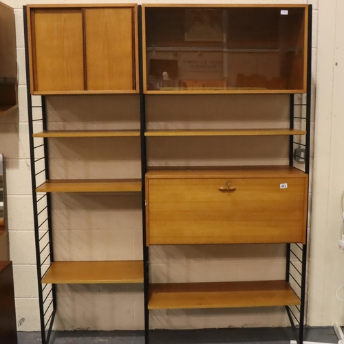 463 - 1970s ladder rack type wall unit, 154 x 36 x 201 cm H. Not available for in-house P&P, contact Paul ... 