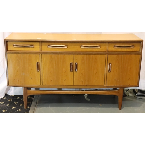 497 - G Plan three drawer, four cupboard sideboard in good condition, 152 x 46 x 86 cm H. Not available fo... 