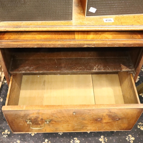 496 - Georgian walnut chest with lift over top drawer and lower drawer, 68 x 45 x 71cm H. Not available fo... 