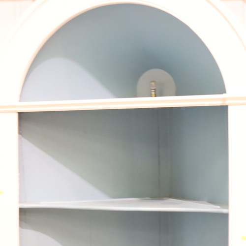 500 - Painted Victorian corner cupboard with shelves. Not available for in-house P&P, contact Paul O'Hea a... 