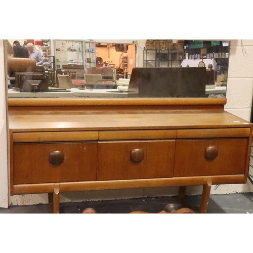 462 - G Plan? dressing table with six drawers, 153 x 45 cm. Not available for in-house P&P, contact Paul O... 