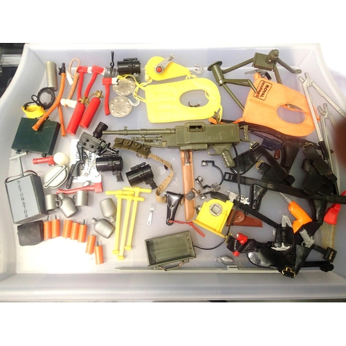 2096 - Large quantity of Action Man uniforms, weapons, accessories etc, plus instruction sheets/paperwork, ... 