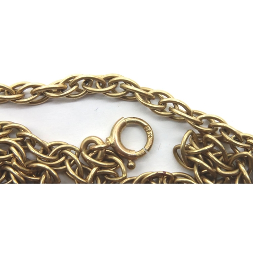 43 - 9ct gold chain, L: 65 cm, 13.1g. P&P Group 1 (£14+VAT for the first lot and £1+VAT for subsequent lo... 