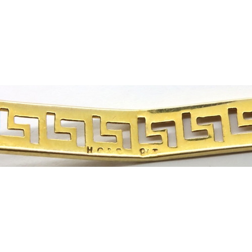 70 - 9ct gold Greek key design bangle, 7.8g. P&P Group 1 (£14+VAT for the first lot and £1+VAT for subseq... 