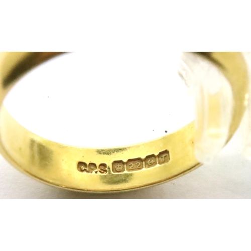 80B - 22ct gold band ring, 6.1g. P&P Group 1 (£14+VAT for the first lot and £1+VAT for subsequent lots)