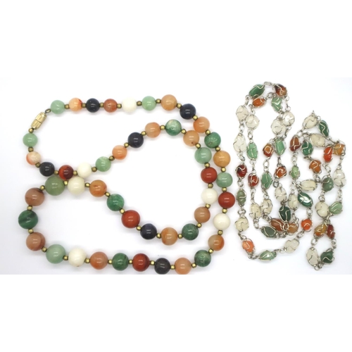 83 - Two Scottish hardstone necklaces. P&P Group 1 (£14+VAT for the first lot and £1+VAT for subsequent l... 