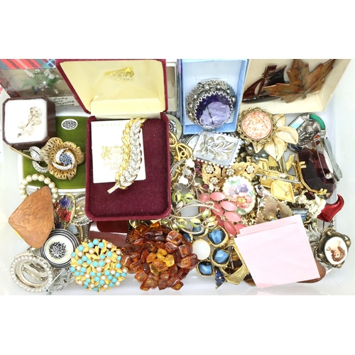 87 - Quantity of costume jewellery brooches. P&P Group 1 (£14+VAT for the first lot and £1+VAT for subseq... 