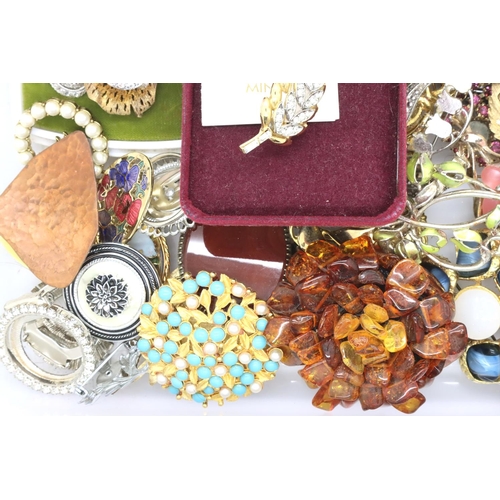 87 - Quantity of costume jewellery brooches. P&P Group 1 (£14+VAT for the first lot and £1+VAT for subseq... 