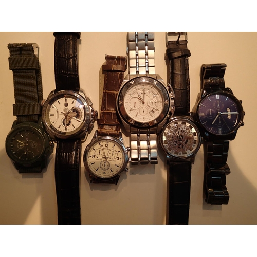 1059A - Collection of mixed gents fashion wristwatches. P&P Group 1 (£14+VAT for the first lot and £1+VAT fo... 