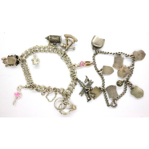 94 - Two sterling silver charm bracelets, 41g. P&P Group 1 (£14+VAT for the first lot and £1+VAT for subs... 