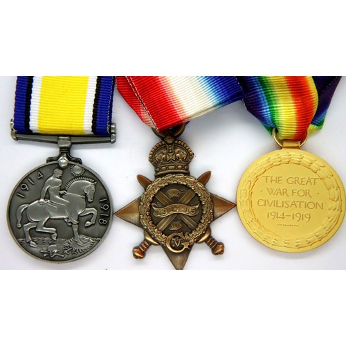 3276 - Copy trio of WWI medals. P&P Group 1 (£14+VAT for the first lot and £1+VAT for subsequent lots)