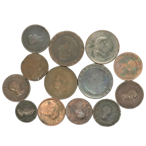 3011 - Early milled copper coinage, Farthings to Pennies - George 3rd, William etc. P&P Group 1 (£14+VAT fo... 