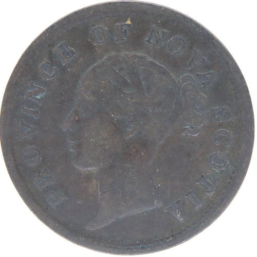 3036 - 1840 Penny Token of Novia Scotia - Colonial Queen Victoria issue. P&P Group 1 (£14+VAT for the first... 