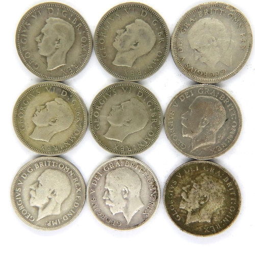 3040 - Nine 20th century British silver coins. P&P Group 1 (£14+VAT for the first lot and £1+VAT for subseq... 