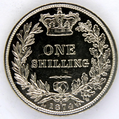 3060 - 1874 Die 9 silver Shilling of Queen Victoria. P&P Group 1 (£14+VAT for the first lot and £1+VAT for ... 