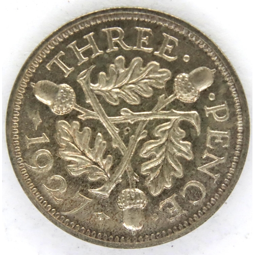 3070 - 1927 silver proof threepence of George V. P&P Group 1 (£14+VAT for the first lot and £1+VAT for subs... 