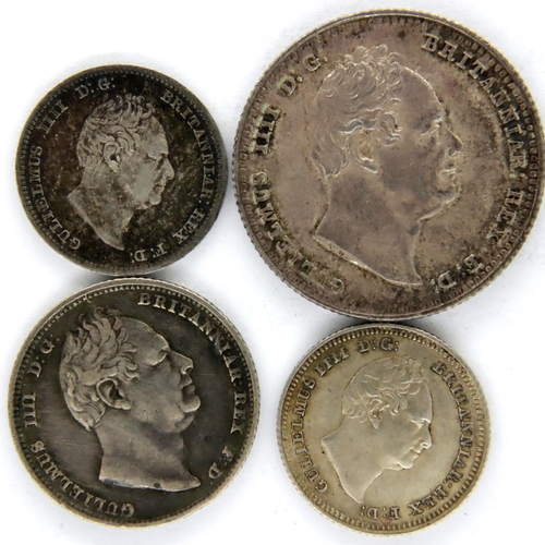 3071 - Four silver coins of William IV. P&P Group 1 (£14+VAT for the first lot and £1+VAT for subsequent lo... 