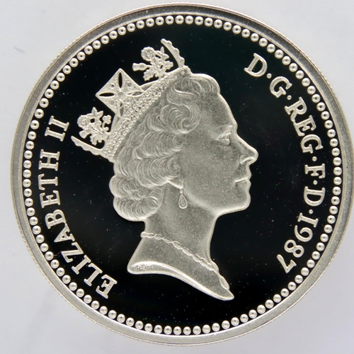 3089 - 1987 silver proof Piedfort £1 coin. P&P Group 1 (£14+VAT for the first lot and £1+VAT for subsequent... 