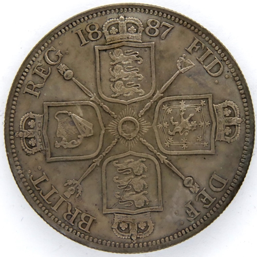 3099 - 1887 silver Double Florin of Queen Victoria. P&P Group 1 (£14+VAT for the first lot and £1+VAT for s... 