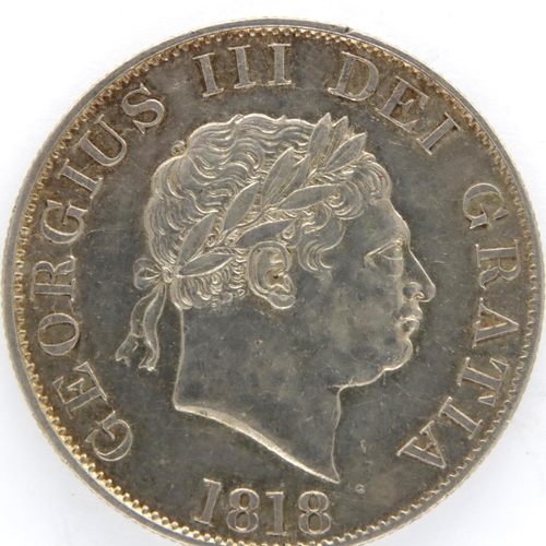 3109 - 1818 silver Half Crown of George III. P&P Group 1 (£14+VAT for the first lot and £1+VAT for subseque... 