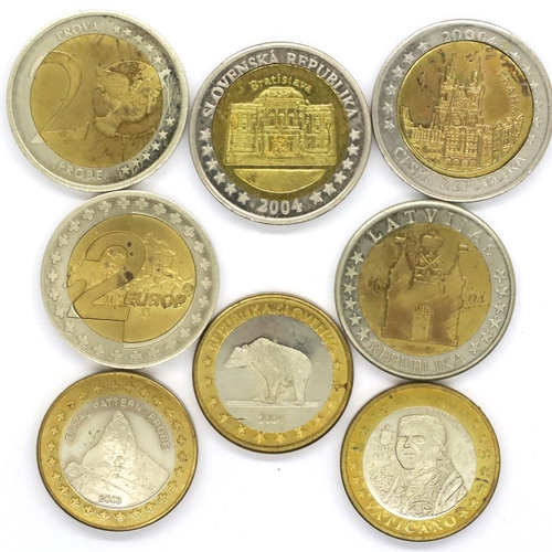 3112 - Eight European Essai test/trial Euro coins for circulation. P&P Group 1 (£14+VAT for the first lot a... 