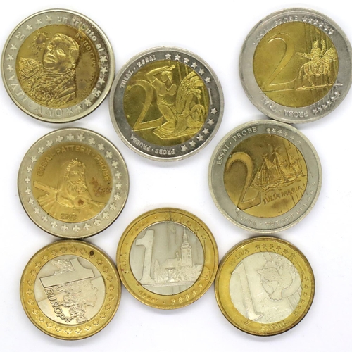 3112 - Eight European Essai test/trial Euro coins for circulation. P&P Group 1 (£14+VAT for the first lot a... 