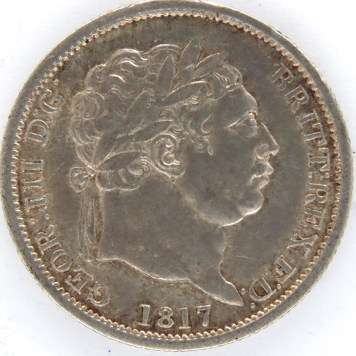 3114 - 1817 silver Shilling of George III. P&P Group 1 (£14+VAT for the first lot and £1+VAT for subsequent... 