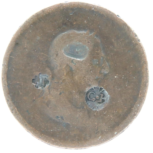 3119 - Circa 1780s copper Plantation token of John Tharpe, Good Hope Plantation, Jamaica. P&P Group 1 (£14+... 