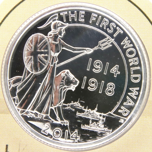 3123 - 2014 UNC silver unopened Bullion First World War outbreak £20 coin. P&P Group 1 (£14+VAT for the fir... 