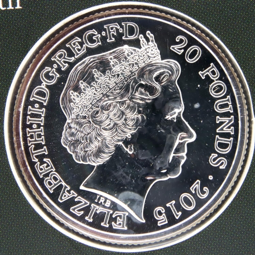 3124 - 2015 UNC silver unopened Bullion; Churchill 50th  Anniversary £20 coin. P&P Group 1 (£14+VAT for the... 