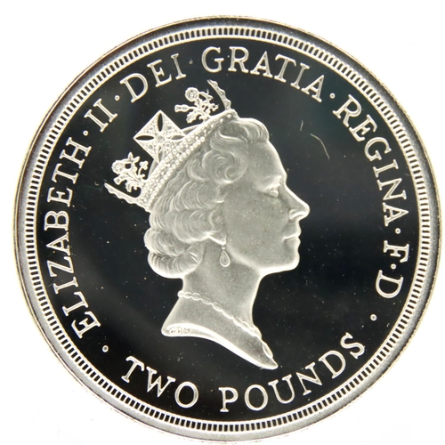 3130 - 1986 Commonwealth Games silver proof commemorative £2 coin of Elizabeth II, encapsulated, boxed with... 