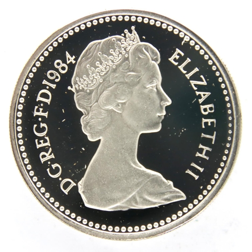 3131 - 1984 Piedfort silver proof £1 coin of Elizabeth II, encapsulated, boxed with CoA. P&P Group 1 (£14+V... 