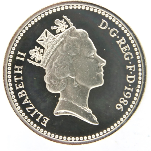 3132 - 1983 Piedfort silver proof £1 coin of Elizabeth II, encapsulated, boxed with CoA. P&P Group 1 (£14+V... 