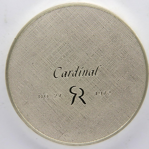 3134 - 1972 Cardinal 925 silver medallion, encapsulated. P&P Group 1 (£14+VAT for the first lot and £1+VAT ... 