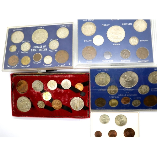 3137 - Five coin sets of George V, George VI and Elizabeth II. P&P Group 2 (£18+VAT for the first lot and £... 