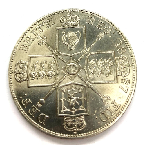 3165 - 1887 silver Double Florin of Queen Victoria. P&P Group 1 (£14+VAT for the first lot and £1+VAT for s... 