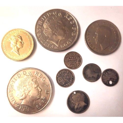 3160A - Mixed coins including two £5 coins. P&P Group 1 (£14+VAT for the first lot and £1+VAT for subsequent... 