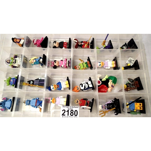 2180 - Box of twenty four assorted Lego mini figures. P&P Group 2 (£18+VAT for the first lot and £3+VAT for... 