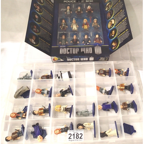 2182 - Collection of Character Dr Who micro figures, twenty one loosed and boxed set of all eleven Doctors.... 