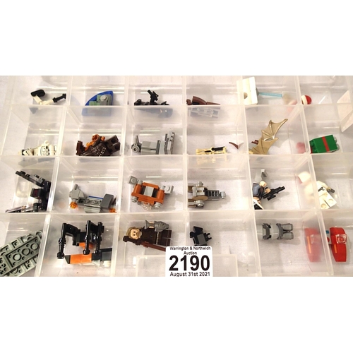 2190 - Box of twenty four assorted Lego advent calendar models and figures. P&P Group 2 (£18+VAT for the fi... 