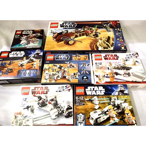 2194 - Seven Lego Star Wars kits, all built and disassembled, appears complete. P&P Group 3 (£25+VAT for th... 