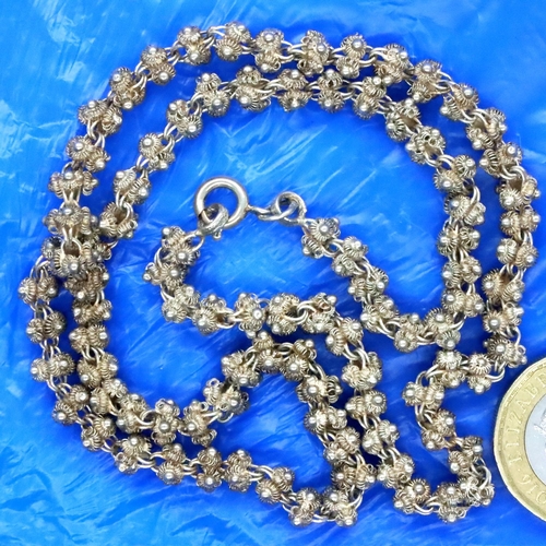 108 - Boxed 925 silver ornate necklace, L: 50 cm. P&P Group 1 (£14+VAT for the first lot and £1+VAT for su... 