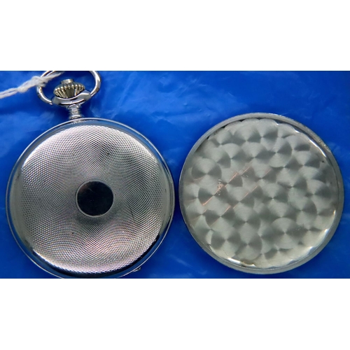 123 - Chromium cased Braille pocket watch for restoration. P&P Group 1 (£14+VAT for the first lot and £1+V... 