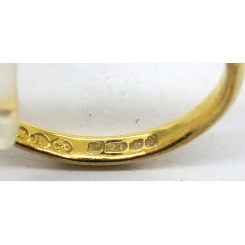 4 - 22ct gold wedding band, size M/N, 3.1g. P&P Group 1 (£14+VAT for the first lot and £1+VAT for subseq... 