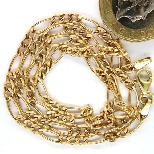 63 - 14ct gold figaro neck chain, L: 45 cm, 4.3g. P&P Group 1 (£14+VAT for the first lot and £1+VAT for s... 