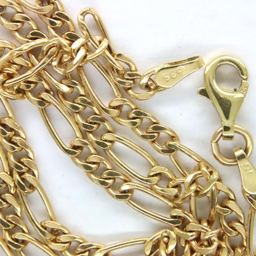 63 - 14ct gold figaro neck chain, L: 45 cm, 4.3g. P&P Group 1 (£14+VAT for the first lot and £1+VAT for s... 