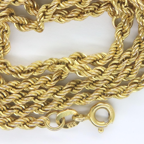 66 - 14ct gold rope chain, L: 46 cm, 2.1g. P&P Group 1 (£14+VAT for the first lot and £1+VAT for subseque... 