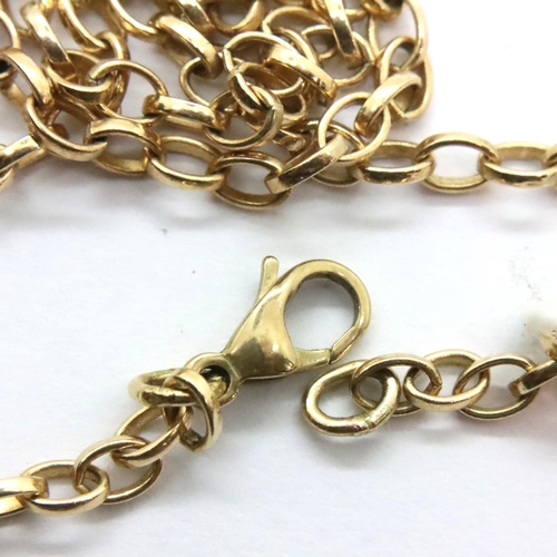 76 - 9ct gold full sovereign pendant mount and chain, 9.4g. P&P Group 1 (£14+VAT for the first lot and £1... 