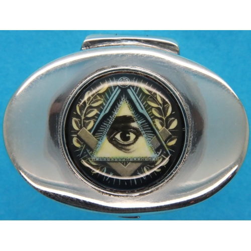 163 - Sterling silver and enamelled pill box, L: 30 mm. P&P Group 1 (£14+VAT for the first lot and £1+VAT ... 