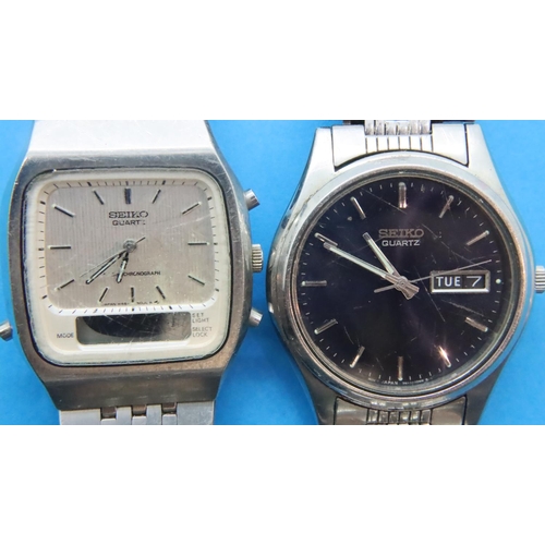 116A - Two Seiko gents wristwatches, not working at lotting. P&P Group 1 (£14+VAT for the first lot and £1+... 